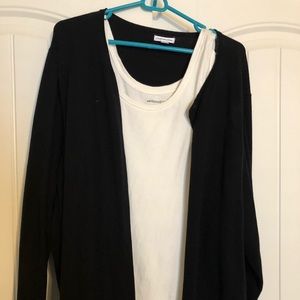 Croft & Barrow Cardigan with cream cotton tank